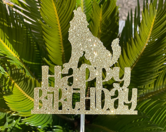 Wolf topper, wolf cake topper, wolf birthday cake topper, howling wolf cake topper, howling wolf birthday cake topper, howling wolf topper
