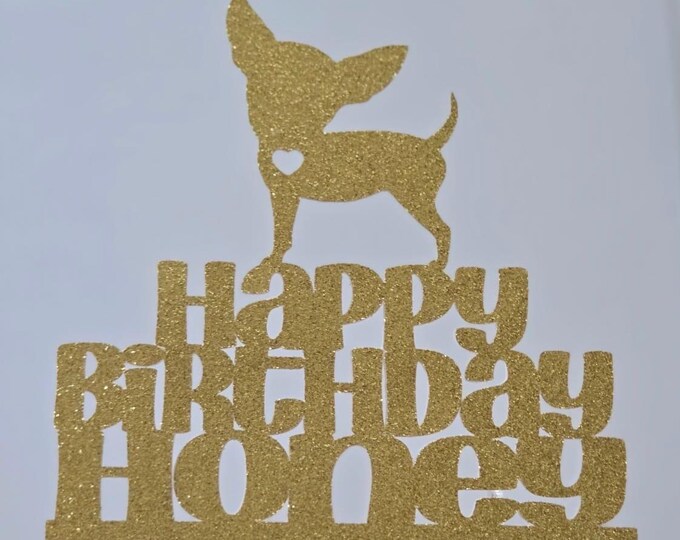Chihuahua cake topper, Chihuahua birthday cake topper, Chihuahua topper, dog birthday cake topper, Chihuahua birthday party decorations
