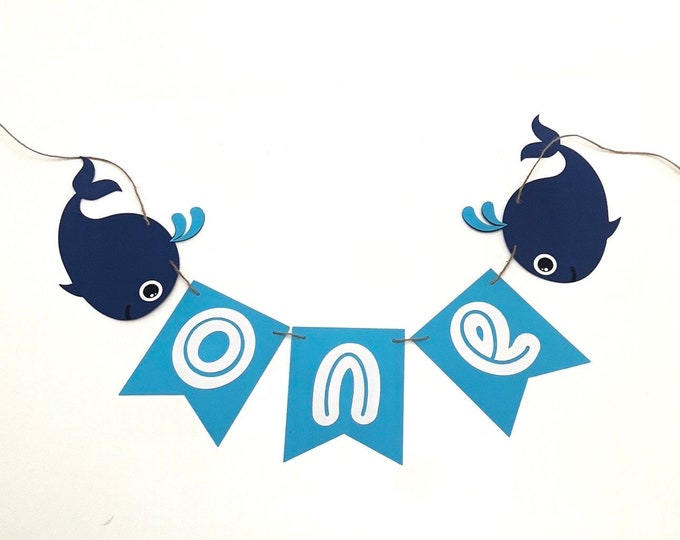 Blue Whale banner, whale birthday banner, little whale banner,blue sea banner, sea birthday banner, aquatic banner
