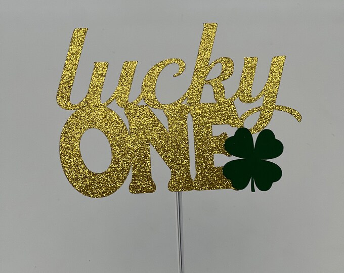 St Patricks cake topper, St Pattys cake topper, Shamrock cake topper, Clover cake topper, St Pattys birthday topper, lucky one cake topper