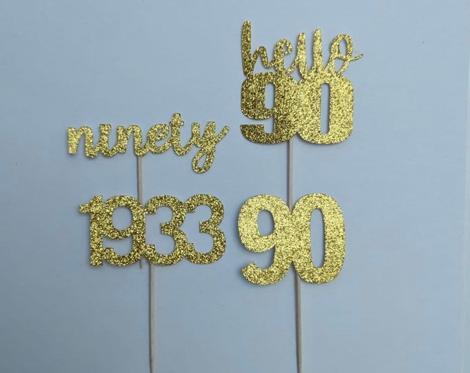 Im 90 cupcake toppers, 90th birthday cupcake toppers, hello 90 cupcake toppers, 1932 cupcake toppers, ninetieth birthday cupcake toppers