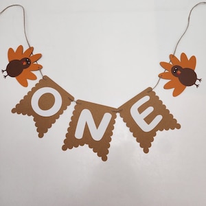 Turkey First Birthday Banner: Thanksgiving ONE Banner