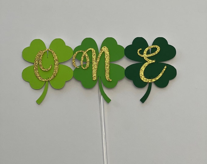 St Patricks cake topper, clover cake topper, first birthday cake topper, shamrock cake topper, st pattys cake topper