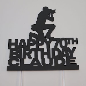 Photographer cake topper, photographer birthday cake topper, camera cake topper, camera man cake topper, photographer topper