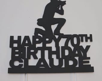 Photographer Birthday Cake Topper: Custom Color Paper Cake Decoration