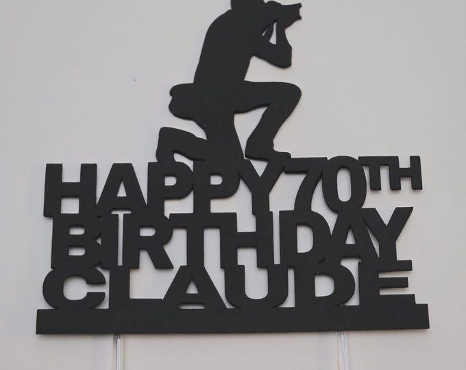Photographer cake topper, photographer birthday cake topper, camera cake topper, camera man cake topper, photographer topper