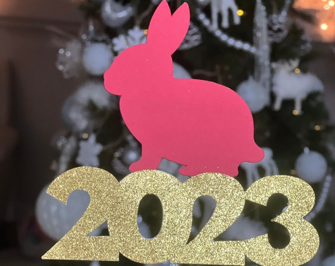 Rabbit cake topper, Lunar year cake topper, year of the rabbit cake topper, Chinese new year cake topper, 2023 New year cake topper