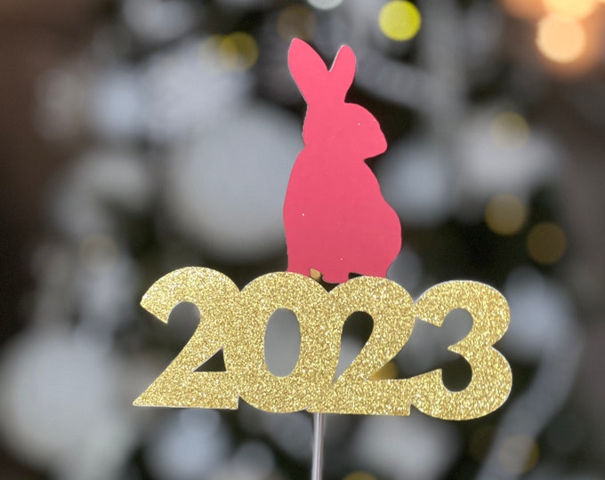 Rabbit cake topper, Lunar year cake topper, year of the rabbit cake topper, Chinese new year cake topper, 2023 New year cake topper