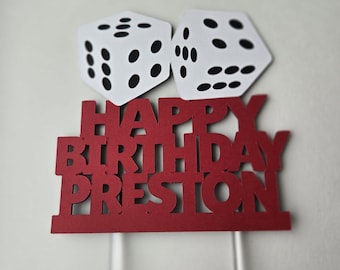 Dice Cake Topper: Game Night Birthday Party Decor