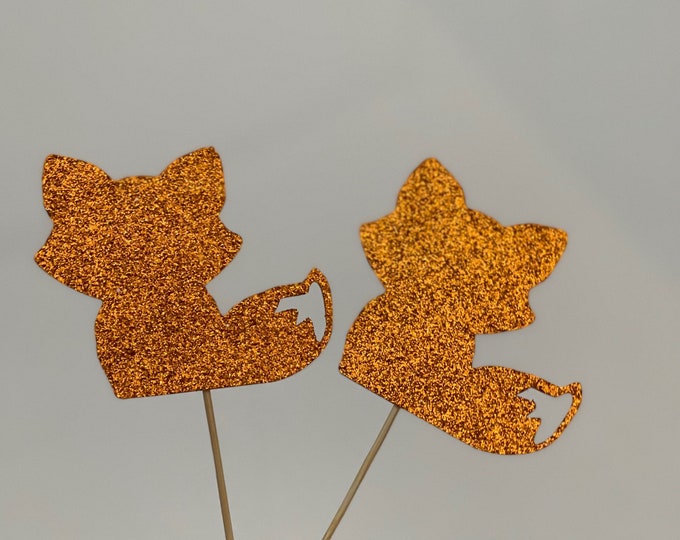 Fox cupcake toppers, Fox toppers, Fox cake toppers, little fox cupcake toppers, baby fox cupcake toppers, Baby fox toppers