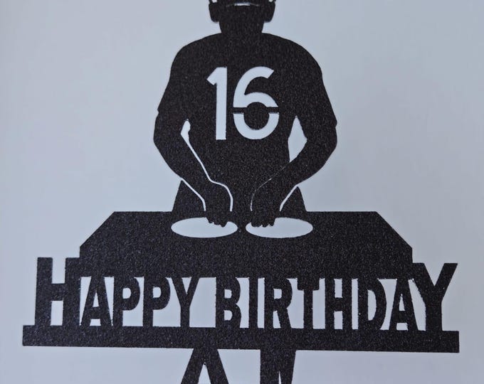 Dj cake topper, disk jockey cake topper, dj birthday cake topper, dj topper, dj party decorations, turn table cake topper