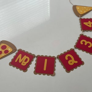 Pizza First Year Photo Banner: Newborn to 12 Months