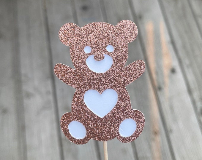 Teddy bear cupcake toppers, Teddy cupcake toppers, bear cupcake toppers, Teddy bear gender reveal toppers, Teddy bear toppers, set of 12