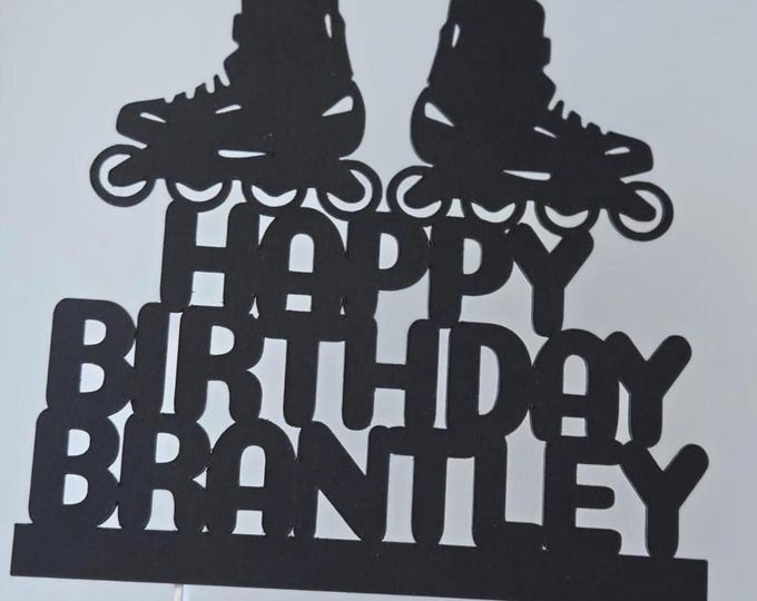Skating cake topper, Skating birthday cake topper, Inline skate cake topper, Inline skates cake topper, Skate cake topper, Skating topper