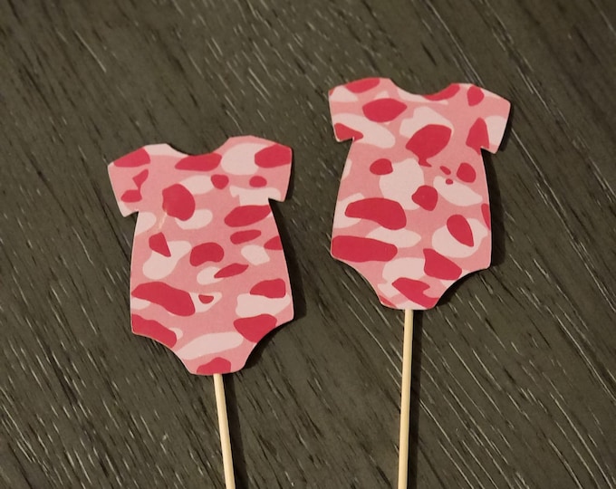Onesie cupcake toppers, Onesie toppers, baby onesie toppers, Baby onesie cupcake toppers, Baby shower cupcake toppers, set of 12