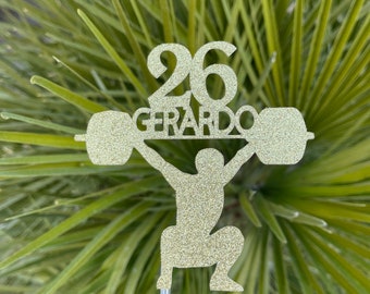 Weightlifting Cake Topper: Gym Fitness Theme
