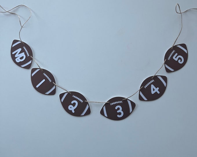 Football photo banner, football monthly photo banner, football banner, football first year photo banner, football garland