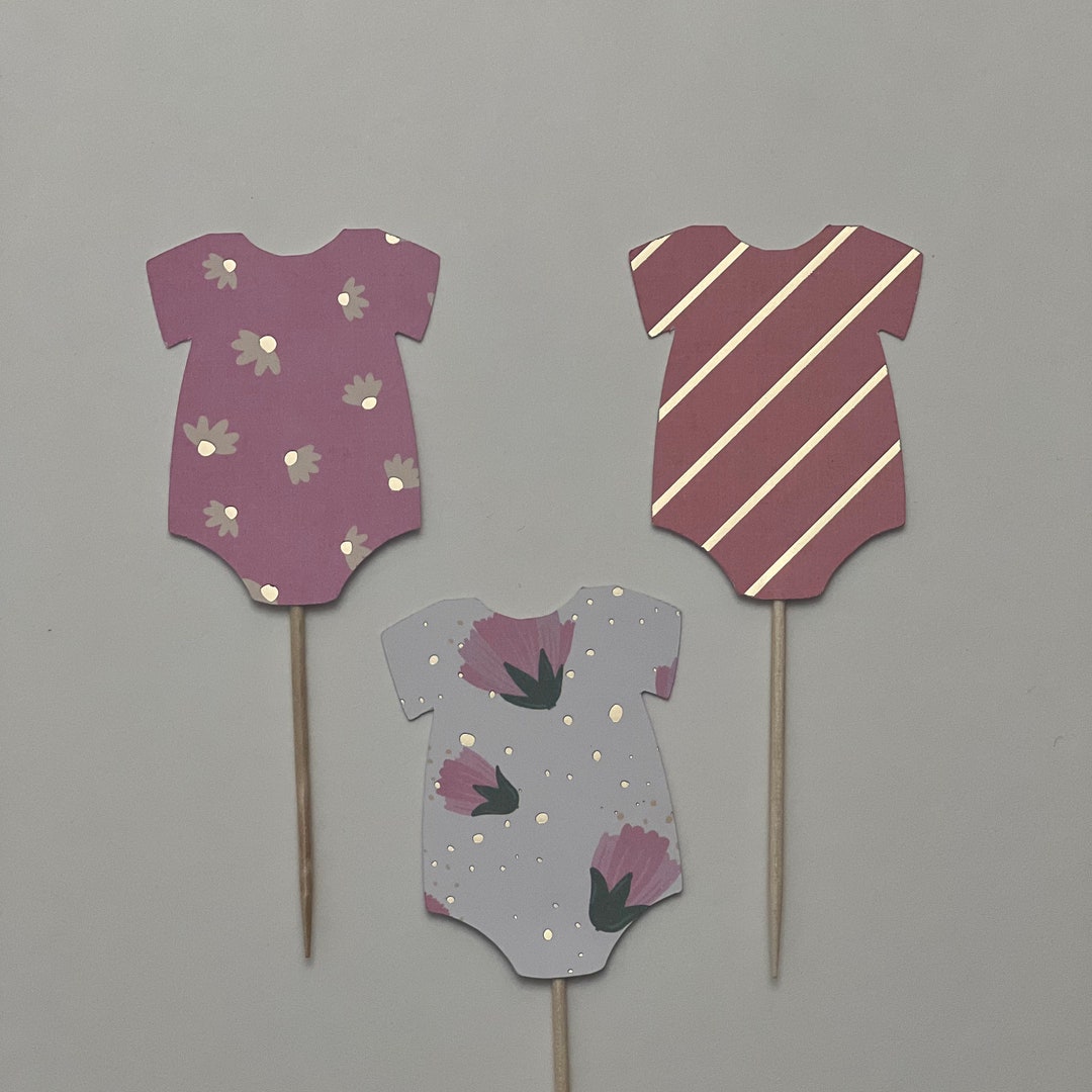Onesie Cupcake Toppers, Onesie Toppers, Baby Onesie Toppers, Baby