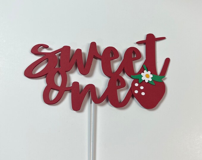 Strawberry cake topper, berry cake topper, strawberry first birthday cake topper, one berry cake topper, sweet one cake topper
