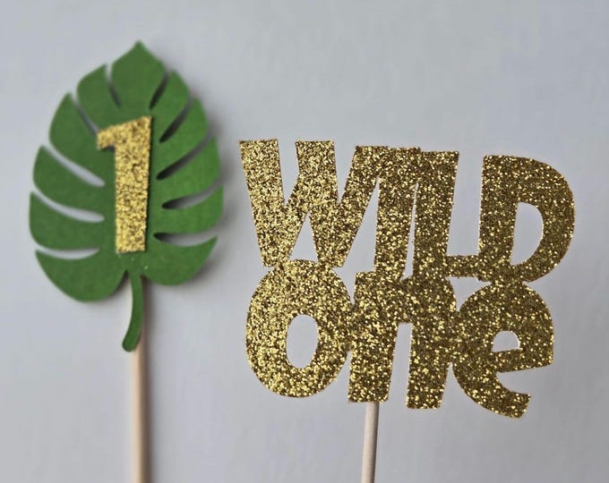 Safari cupcake toppers, Wild cupcake toppers, wild one cupcake toppers, two wild cupcake toppers, set of 12