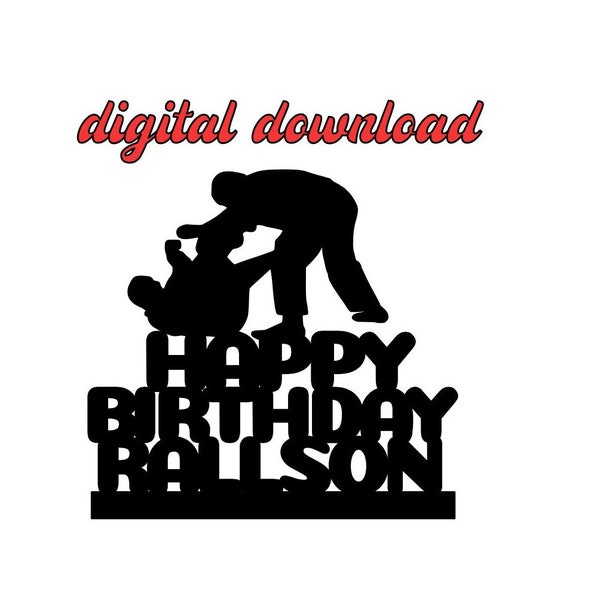 Digital download cake topper, jiu jitsu digital download cake topper, jiu jitsu digital download