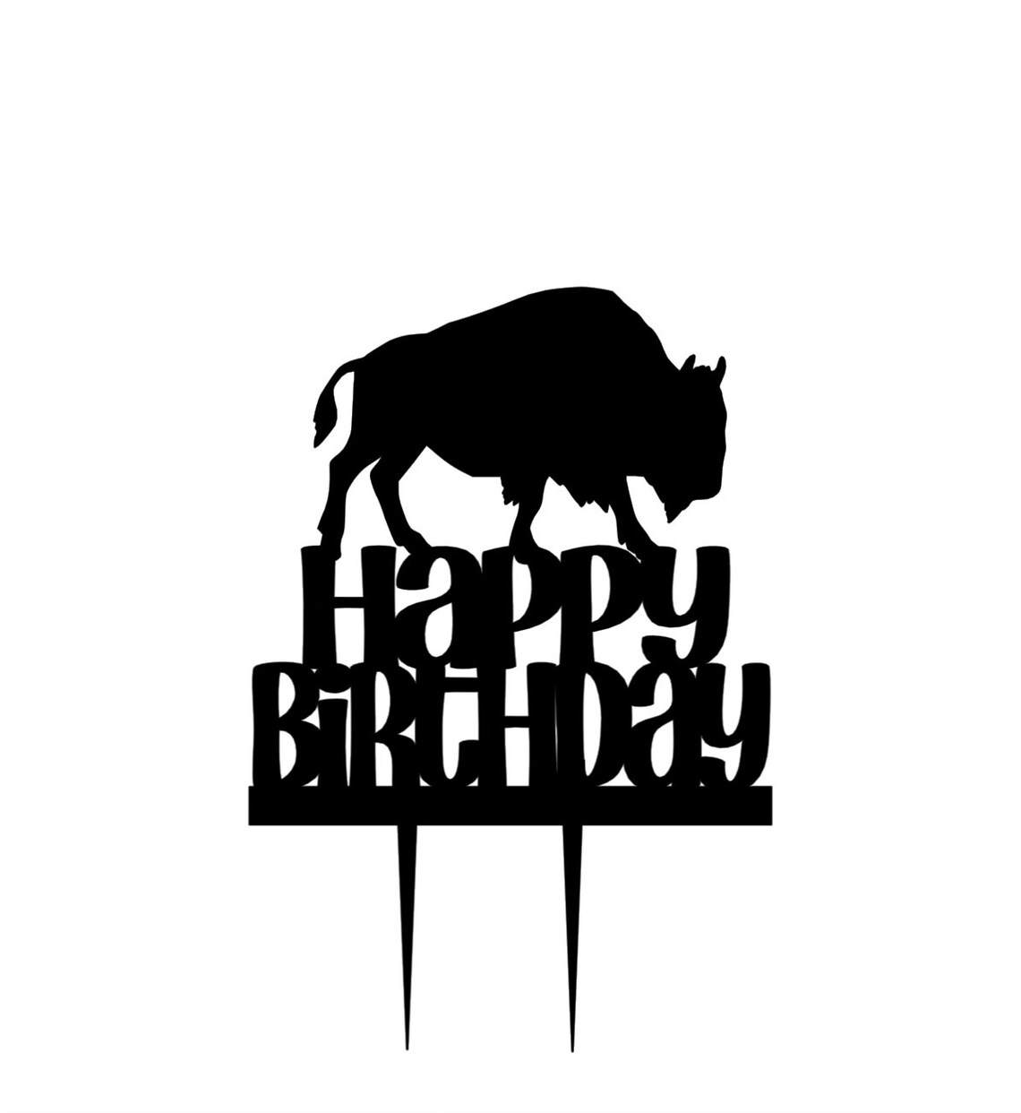 Buffalo Cake Topper Buffalo Birthday Cake Topper Bison Cake Etsy