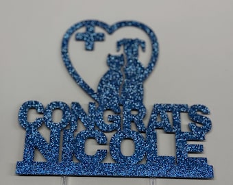 Veterinarian Graduation Cake Topper: Sparkle Vet, Doctor Celebration