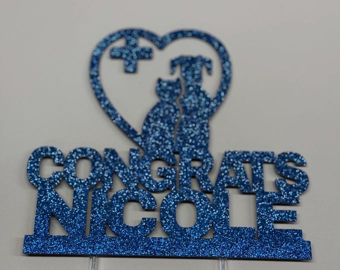 Vet cake topper, veterinarian cake topper, doctor grad cake topper, doctor  graduate cake topper, veterinarian graduation cake topper