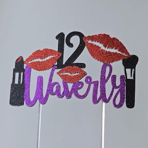 Makeup cake topper, makeup artist cake topper, makeup topper, makeup birthday cake topper, mua cake topper, lipstick cake topper