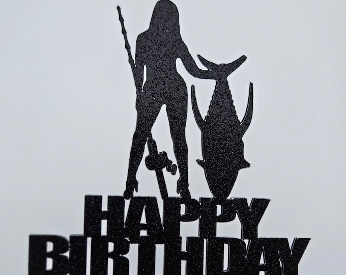 Woman Fisherman Birthday Cake Topper: Fishing Theme Party