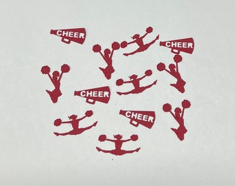 Cheerleader confetti, cheer confetti, cheerleader cutouts, cheerleader shapes, cheer cutouts, poms confetti, 75 pieces