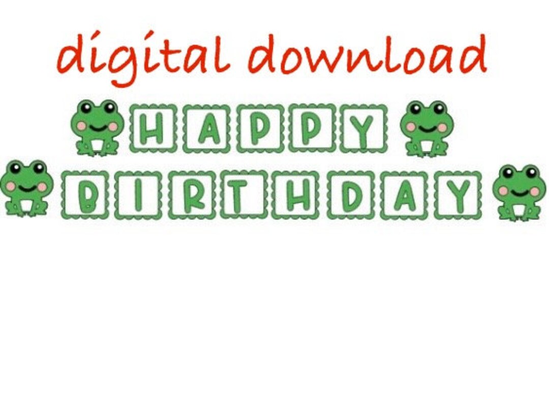 DIY Frog Banner, Digital Download Frog Banner, Digital Download Frog ...
