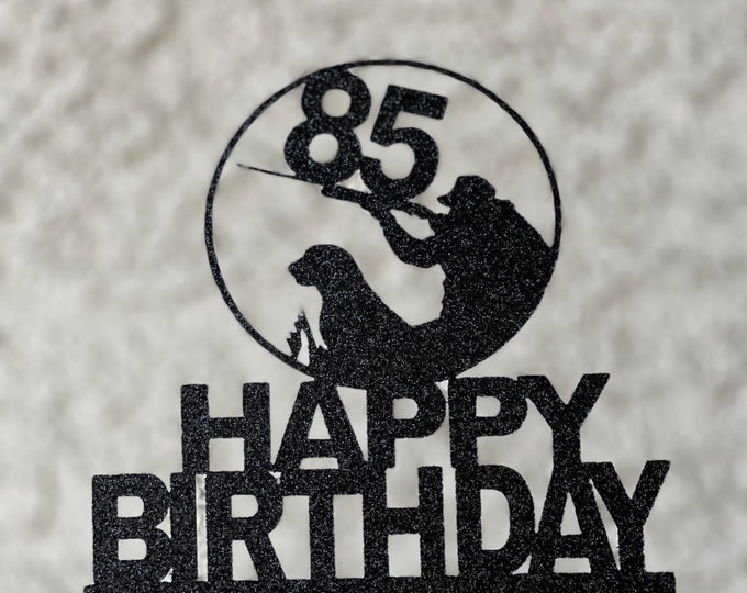 Hunting cake topper, hunter cake topper, shot gun cake topper, hunting birthday cake topper, hunter bday topper, hunter cake topper