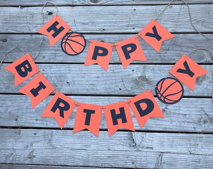 Basketball banner, basketball birthday banner, ball birthday banner, ball banner, basketball party decorations
