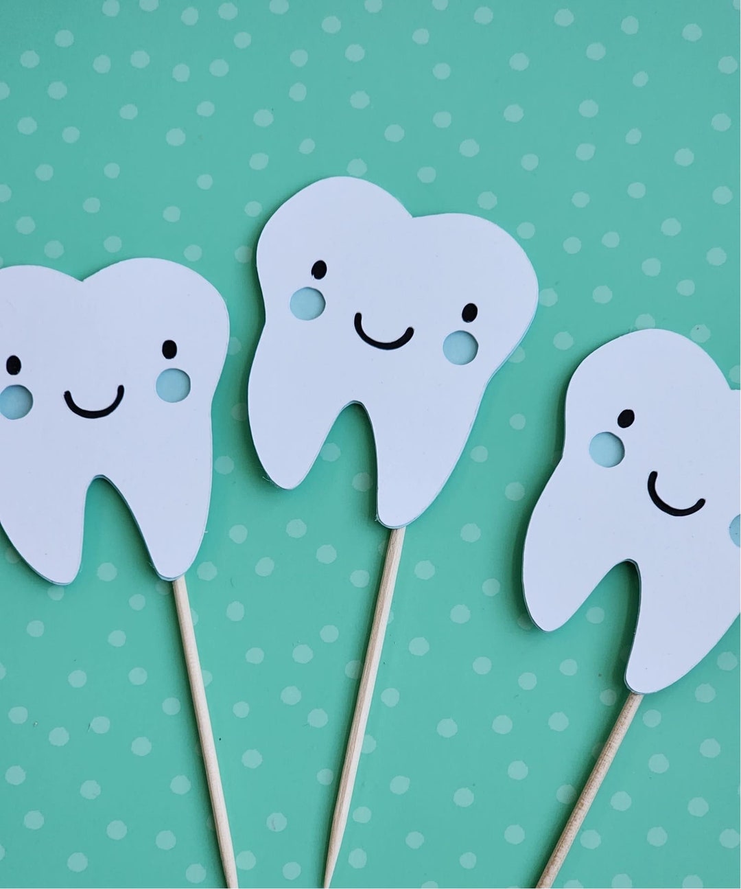 Tooth Cupcake Toppers, First Tooth Cupcake Toppers, Teeth Toppers