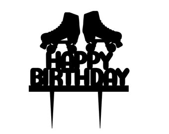 Skating Birthday Cake Topper: Roller Skate Party Decor