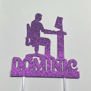 Programmer cake topper, Programming cake topper, Computer tech cake topper, Computer cake topper, Tech cake topper, IT cake topper