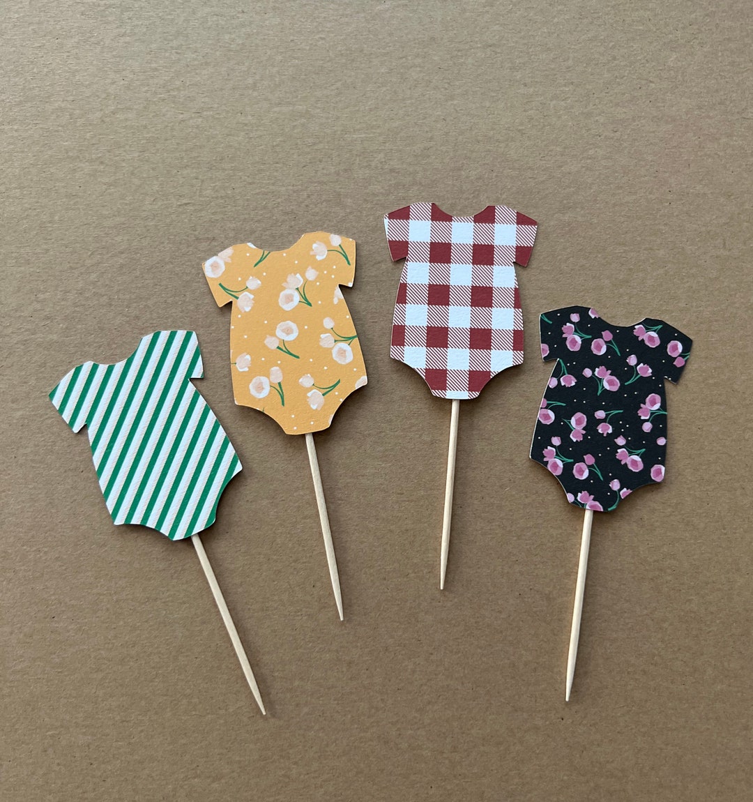 Onesie Cupcake Toppers, Onesie Toppers, Baby Onesie Toppers, Baby ...