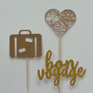 Travel cupcake toppers, traveling cupcake toppers, bon voyage cupcake toppers, goodbye cupcake toppers, travel the world cupcake toppers