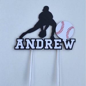 Baseball birthday cake topper, baseball cake topper, baseball player cake topper, baseball player topper, baseball topper
