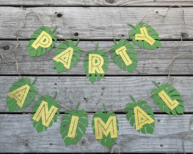 Jungle banner, Wild one banner, leaf banner, jungle custom Banner, safari banner, safari birthday banner, Wild banner, Forest banner,