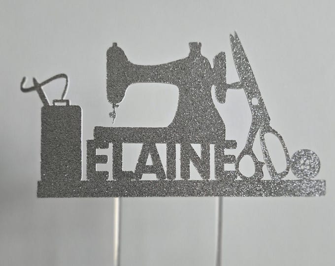 Seamstress Birthday Cake Topper: Personalized Sewing Theme Party Decor