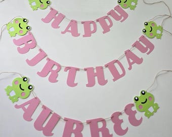 Frog banner, frog birthday banner, froggy banner, first birthday banner, frog one banner, frog first birthday banner
