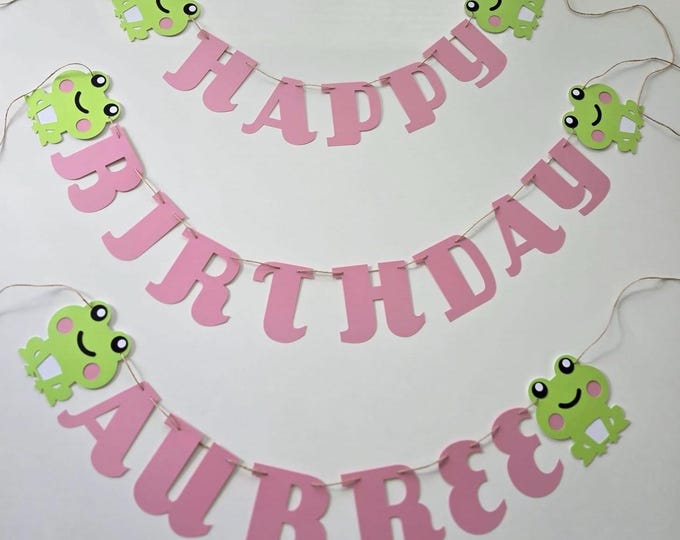 Frog banner, frog birthday banner, froggy banner, first birthday banner, frog one banner, frog first birthday banner