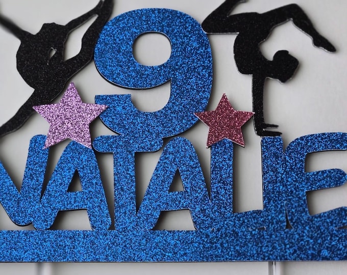 Gymnastics cake topper, gymnastics birthday cake topper, rhythmic gymnastics cake topper, rhythmic gymnastics birthday cake topper