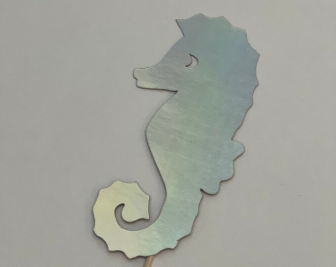 Seahorse cupcake toppers, seahorse dye cut, seahorse cut outs, seahorse party decorations, set of 12
