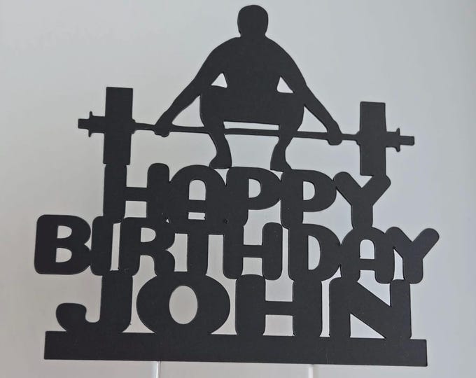 Weight training cake topper, Lifting weights cake topper, Lifting cake topper, muscular cake topper, Flexing cake topper, Gym cake topper