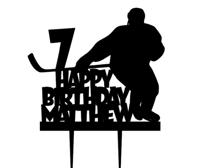 Hockey cake topper, Hockey player cake topper, Hockey birthday cake topper, Hockey player birthday cake topper, Hockey topper, Hockey