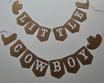 Handcrafted Cowboy Banner: Little Cowboy Theme Party Decor