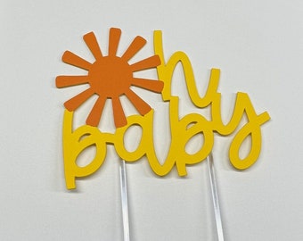 Sunshine Baby Shower Cake Topper: Sunny Yellow Paper Decoration